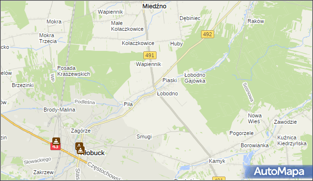 mapa Łobodno, Łobodno na mapie Targeo