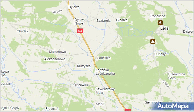 mapa Łodziska, Łodziska na mapie Targeo