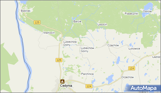 mapa Lubiechów Górny, Lubiechów Górny na mapie Targeo