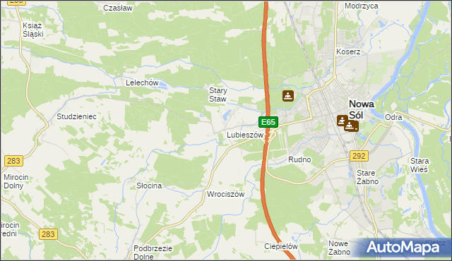 mapa Lubieszów gmina Nowa Sól, Lubieszów gmina Nowa Sól na mapie Targeo