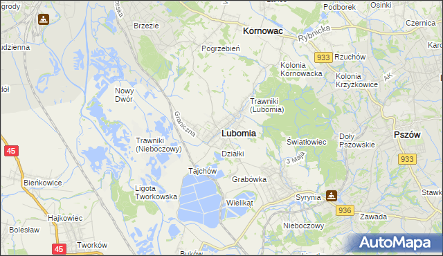 mapa Lubomia, Lubomia na mapie Targeo