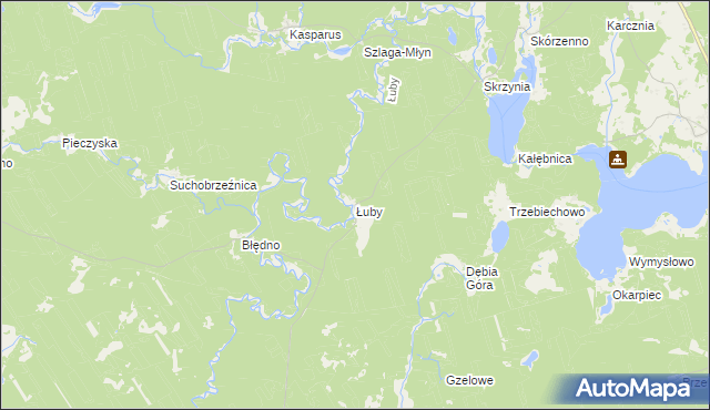 mapa Łuby gmina Osiek, Łuby gmina Osiek na mapie Targeo