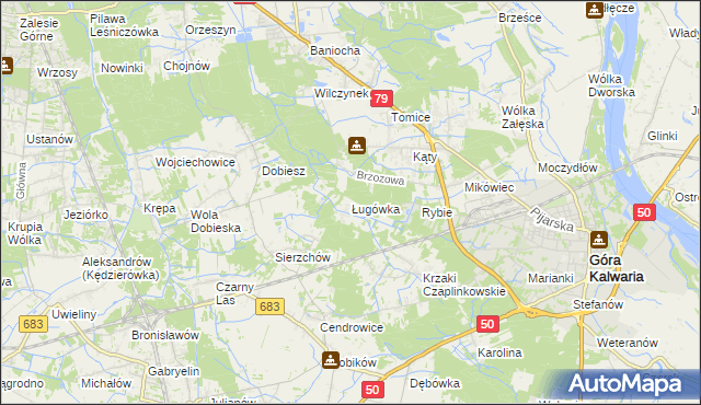 mapa Ługówka, Ługówka na mapie Targeo