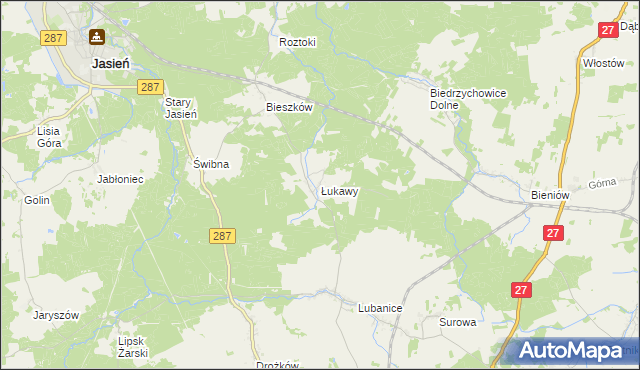 mapa Łukawy, Łukawy na mapie Targeo