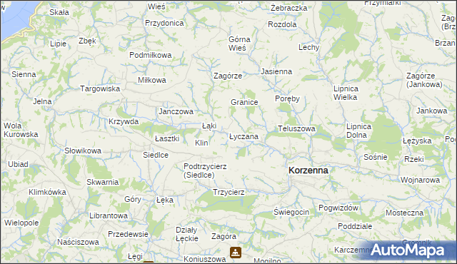 mapa Łyczana, Łyczana na mapie Targeo