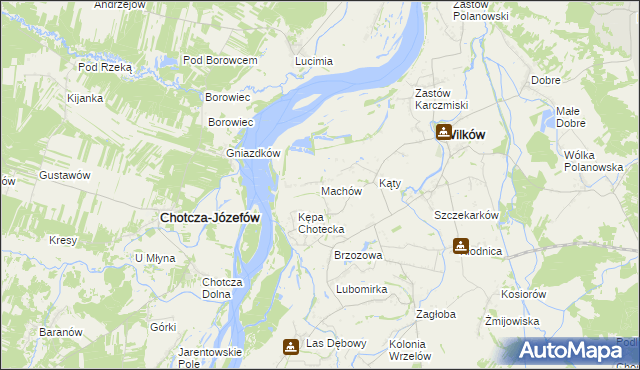 mapa Machów, Machów na mapie Targeo