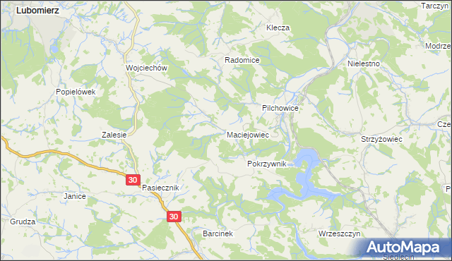 mapa Maciejowiec, Maciejowiec na mapie Targeo