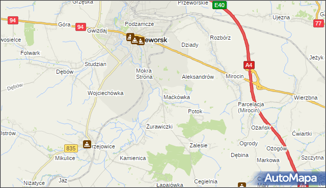 mapa Maćkówka, Maćkówka na mapie Targeo