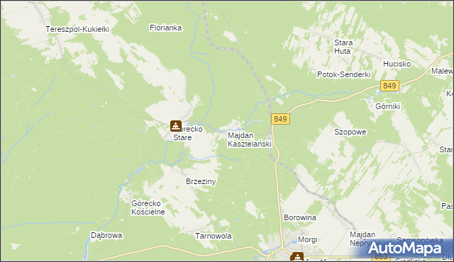 mapa Majdan Kasztelański, Majdan Kasztelański na mapie Targeo