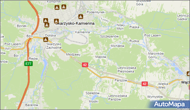 mapa Majków, Majków na mapie Targeo