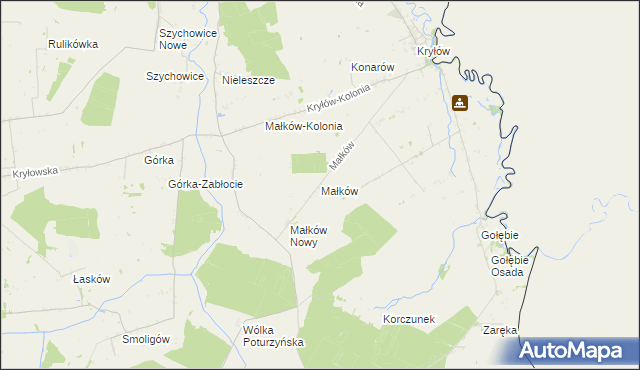 mapa Małków gmina Mircze, Małków gmina Mircze na mapie Targeo