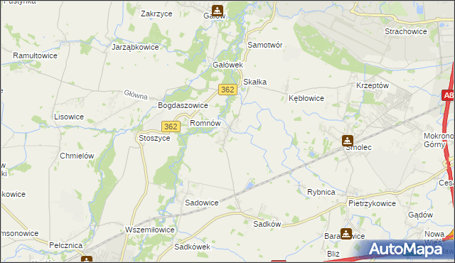 mapa Małkowice gmina Kąty Wrocławskie, Małkowice gmina Kąty Wrocławskie na mapie Targeo