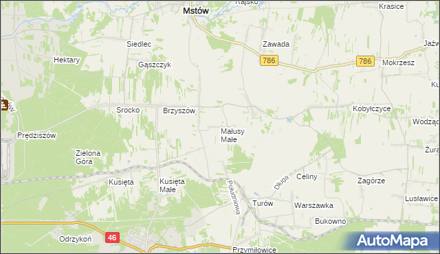 mapa Małusy Małe, Małusy Małe na mapie Targeo