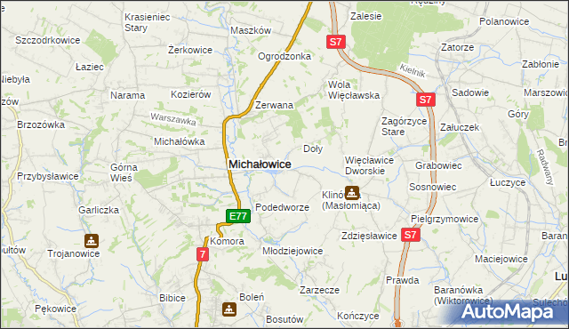 mapa Masłomiąca, Masłomiąca na mapie Targeo