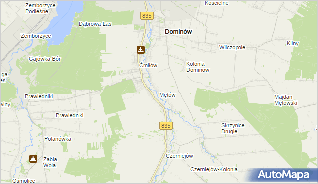 mapa Mętów, Mętów na mapie Targeo