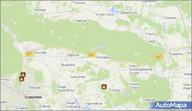 mapa Michałów gmina Halinów, Michałów gmina Halinów na mapie Targeo