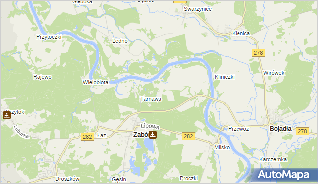mapa Mielno gmina Zabór, Mielno gmina Zabór na mapie Targeo