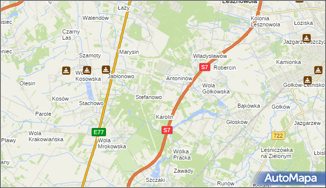 mapa Mieszkowo gmina Piaseczno, Mieszkowo gmina Piaseczno na mapie Targeo