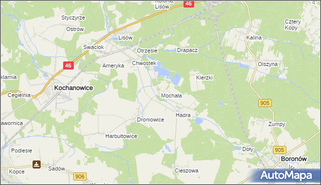 mapa Mochała, Mochała na mapie Targeo