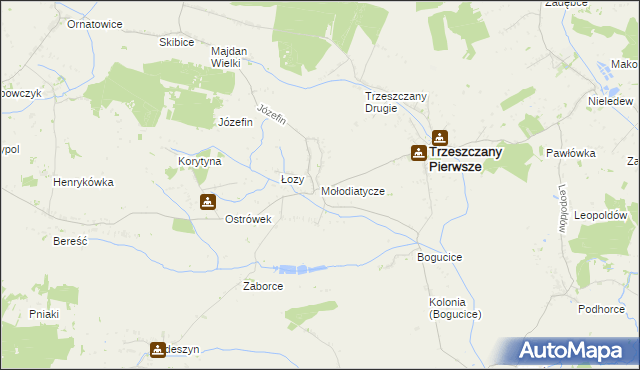 mapa Mołodiatycze, Mołodiatycze na mapie Targeo