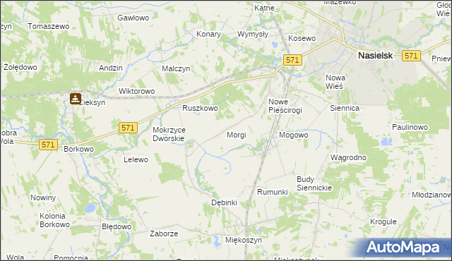 mapa Morgi gmina Nasielsk, Morgi gmina Nasielsk na mapie Targeo