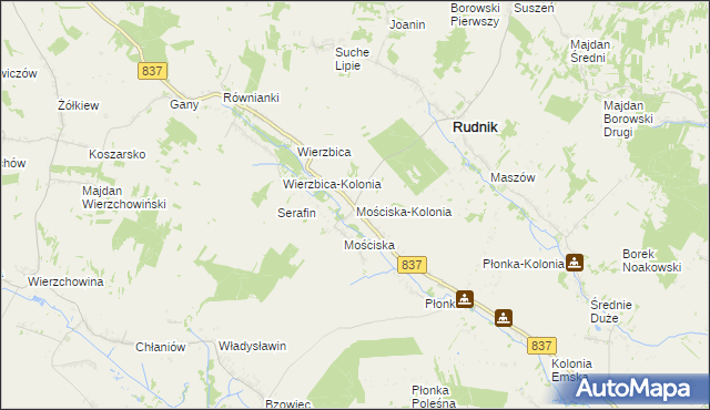 mapa Mościska-Kolonia, Mościska-Kolonia na mapie Targeo