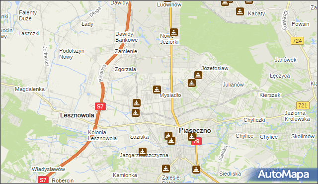 mapa Mysiadło, Mysiadło na mapie Targeo