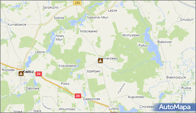 mapa Niemierzewo, Niemierzewo na mapie Targeo