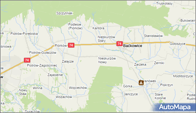 mapa Nieskurzów Nowy, Nieskurzów Nowy na mapie Targeo