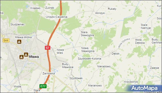 mapa Nowa Sławogóra, Nowa Sławogóra na mapie Targeo