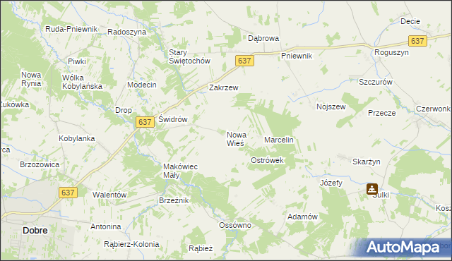 mapa Nowa Wieś gmina Dobre, Nowa Wieś gmina Dobre na mapie Targeo