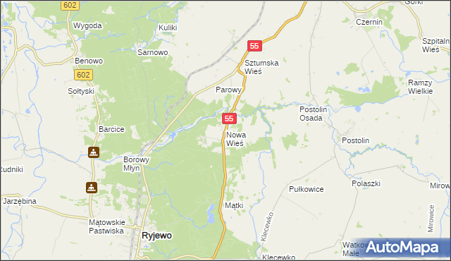 mapa Nowa Wieś gmina Sztum, Nowa Wieś gmina Sztum na mapie Targeo