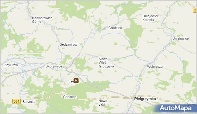 mapa Nowa Wieś Grodziska, Nowa Wieś Grodziska na mapie Targeo