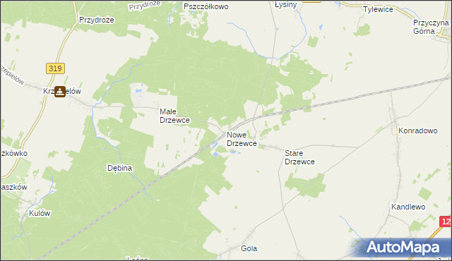mapa Nowe Drzewce, Nowe Drzewce na mapie Targeo