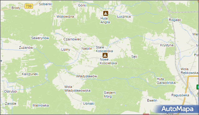 mapa Nowe Kościeliska, Nowe Kościeliska na mapie Targeo