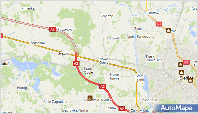 mapa Nowe Opole, Nowe Opole na mapie Targeo