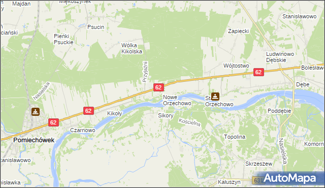 mapa Nowe Orzechowo, Nowe Orzechowo na mapie Targeo