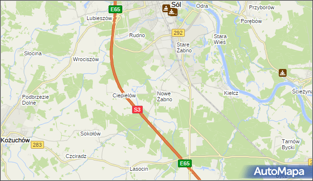 mapa Nowe Żabno, Nowe Żabno na mapie Targeo