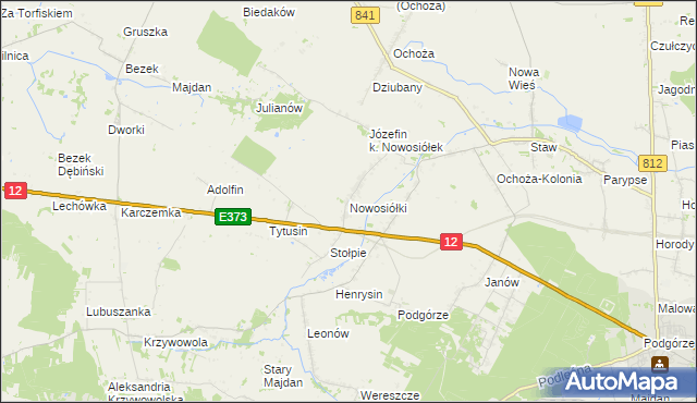 mapa Nowosiółki gmina Chełm, Nowosiółki gmina Chełm na mapie Targeo