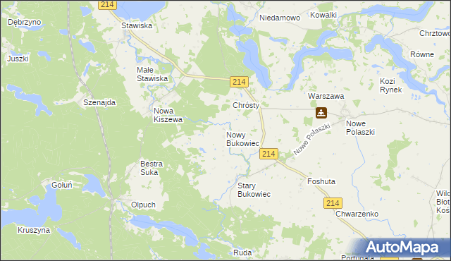 mapa Nowy Bukowiec gmina Stara Kiszewa, Nowy Bukowiec gmina Stara Kiszewa na mapie Targeo