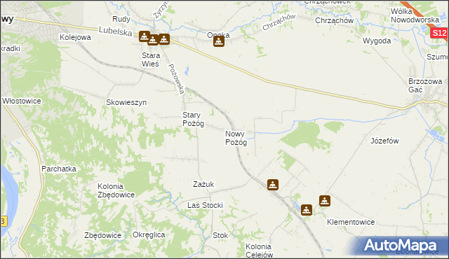 mapa Nowy Pożóg, Nowy Pożóg na mapie Targeo