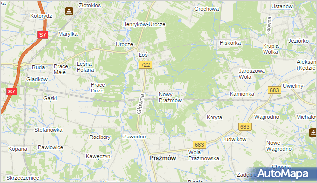 mapa Nowy Prażmów, Nowy Prażmów na mapie Targeo