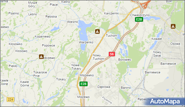mapa Nowy Tuchom, Nowy Tuchom na mapie Targeo