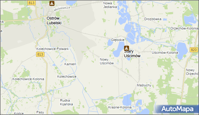 mapa Nowy Uścimów, Nowy Uścimów na mapie Targeo