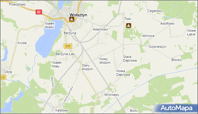 mapa Nowy Widzim, Nowy Widzim na mapie Targeo