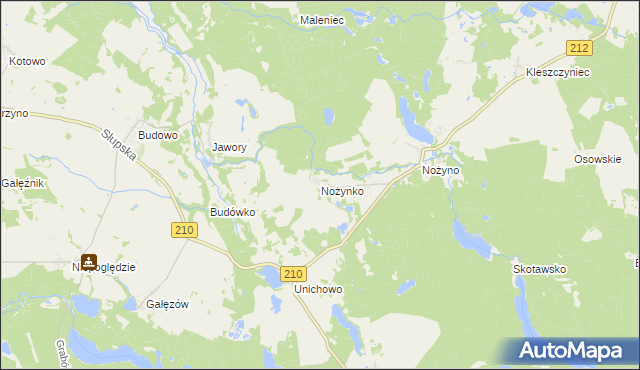 mapa Nożynko, Nożynko na mapie Targeo