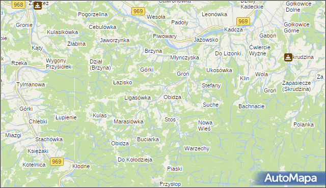 mapa Obidza, Obidza na mapie Targeo