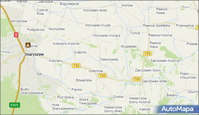 mapa Odechowiec, Odechowiec na mapie Targeo