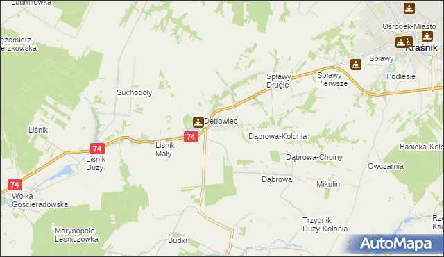 mapa Olbięcin, Olbięcin na mapie Targeo