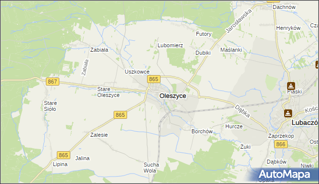 mapa Oleszyce, Oleszyce na mapie Targeo